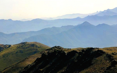 View of Malaga Mountains from Sierra Nevada